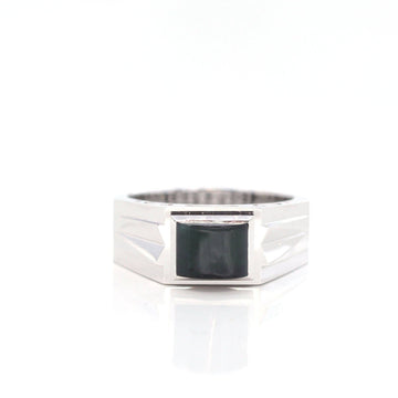 Baikalla Jewelry 7 Baikalla™ "Emerald Cabochon" Genuine Burmese Emerald Cut Black Jadeite Jade Ring