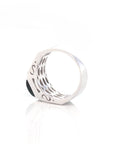 Baikalla Jewelry Baikalla™ "Emerald Cabochon" Genuine Burmese Emerald Cut Black Jadeite Jade Ring