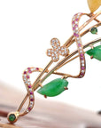 Baikalla Jewelry 18k Gold Jadeite Brooch Baikalla High-End 18K Rose Gold Genuine Imperial Jadeite Jade Pendant & Brooch with Diamonds