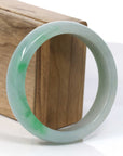 Baikalla Jewelry Jadeite Jade Bangle Bracelet Baikalla Classic Green Natural Jadeite Jade Wider Bangle Bracelet (57.8 mm)