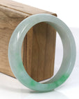 Baikalla Jewelry Jadeite Jade Bangle Bracelet Baikalla Classic Green Natural Jadeite Jade Wider Bangle Bracelet (57.8 mm)