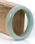 Baikalla Jewelry Jadeite Jade Bangle Bracelet Baikalla Classic Green Natural Jadeite Jade Wider Bangle Bracelet (57.8 mm)