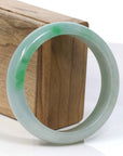 Baikalla Jewelry Jadeite Jade Bangle Bracelet Baikalla Classic Green Natural Jadeite Jade Wider Bangle Bracelet (57.8 mm)