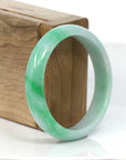 Baikalla Jewelry Jadeite Jade Bangle Bracelet Baikalla Classic Green Natural Jadeite Jade Wider Bangle Bracelet (57.8 mm)
