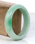 Baikalla Jewelry Jadeite Jade Bangle Bracelet Baikalla Classic Green Natural Jadeite Jade Wider Bangle Bracelet (57.8 mm)
