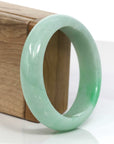 Baikalla Jewelry Jadeite Jade Bangle Bracelet Baikalla Classic Green Natural Jadeite Jade Wider Bangle Bracelet (57.8 mm)