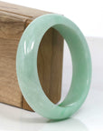 Baikalla Jewelry Jadeite Jade Bangle Bracelet Baikalla Classic Green Natural Jadeite Jade Wider Bangle Bracelet (57.8 mm)