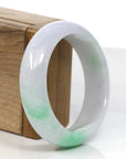 Baikalla Jewelry Jadeite Jade Bangle Bracelet Genuine White & Green Burmese Jadeite Jade Bangle Bracelet (58.92 mm)