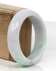 Baikalla Jewelry Jadeite Jade Bangle Bracelet Copy of Genuine White & Green Burmese Jadeite Jade Bangle Bracelet (58.92 mm)
