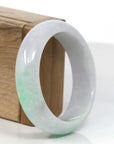 Baikalla Jewelry Jadeite Jade Bangle Bracelet Copy of Genuine White & Green Burmese Jadeite Jade Bangle Bracelet (58.92 mm)