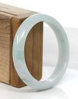 Baikalla Jewelry Jadeite Jade Bangle Bracelet "Classic Princess Half Round" Blue- Green Jadeite Jade Bangle (56.94 mm)