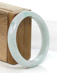 Baikalla Jewelry Jadeite Jade Bangle Bracelet "Classic Princess Half Round" Blue- Green Jadeite Jade Bangle (56.94 mm)