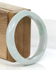 Baikalla Jewelry Jadeite Jade Bangle Bracelet "Classic Princess Half Round" Blue- Green Jadeite Jade Bangle (56.94 mm)