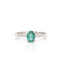 Baikalla Jewelry Gold Sapphire Ring 5 14k White Gold Natural Emerald Ring With Diamond