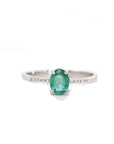 Baikalla Jewelry Gold Sapphire Ring 14k White Gold Natural Emerald Ring With Diamond