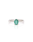 Baikalla Jewelry Gold Sapphire Ring 14k White Gold Natural Emerald Ring With Diamond