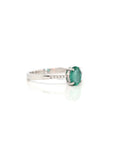 Baikalla Jewelry Gold Sapphire Ring 14k White Gold Natural Emerald Ring With Diamond