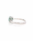 Baikalla Jewelry Gold Sapphire Ring 14k White Gold Natural Emerald Ring With Diamond