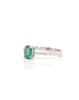 Baikalla Jewelry Gold Sapphire Ring 14k White Gold Natural Emerald Ring With Diamond