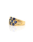 Baikalla Jewelry Gold Sapphire Ring 18k Yellow Gold Natural Blue Sapphire Ring with Diamonds