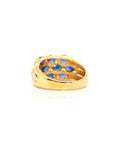 Baikalla Jewelry Gold Sapphire Ring 18k Yellow Gold Natural Blue Sapphire Ring with Diamonds