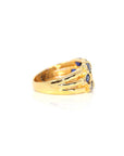 Baikalla Jewelry Gold Sapphire Ring 18k Yellow Gold Natural Blue Sapphire Ring with Diamonds