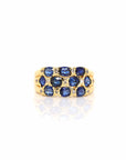 Baikalla Jewelry Gold Sapphire Ring 18k Yellow Gold Natural Blue Sapphire Ring with Diamonds
