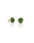 Baikalla Jewelry Gold Jade Earrings Copy of Baikalla™ "Rose Flowers" 18k Solid Gold Real Green Jade Rose Flower Earrings