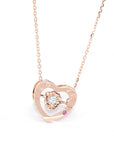 Baikalla Jewelry 18k Gold Ruby & Diamond Pendant Necklace Baikalla™ Love Collection 18K Rose Gold Genuine Red Ruby & Diamond Necklace