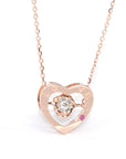 Baikalla Jewelry 18k Gold Ruby & Diamond Pendant Necklace Baikalla™ Love Collection 18K Rose Gold Genuine Red Ruby & Diamond Necklace
