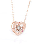 Baikalla Jewelry 18k Gold Ruby & Diamond Pendant Necklace Baikalla™ Love Collection 18K Rose Gold Genuine Red Ruby & Diamond Necklace
