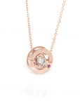 Baikalla Jewelry Baikalla™ Love Collection 18K Rose Gold Genuine Red Ruby & Diamond Round Rose Flower Love Necklace