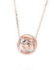 Baikalla Jewelry Baikalla™ Love Collection 18K Rose Gold Genuine Red Ruby & Diamond Round Rose Flower Love Necklace
