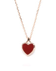 Baikalla Jewelry 18k Gold Agate & Diamond Pendant Necklace 18K Rose Gold Genuine Red Agate & Diamond Necklace(2 in 1)