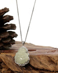 Baikalla Jewelry Jade Pendant Baikalla™ "Laughing Buddha" Genuine Nephrite White Jade (high quality) Buddha Pendant Necklace