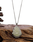 Baikalla Jewelry Jade Pendant Baikalla™ "Laughing Buddha" Genuine Nephrite White Jade (high quality) Buddha Pendant Necklace