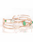 Baikalla Jewelry Gold Jade Bracelet 18k Rose Gold Oval Bracelet Bangle with Jadeite Jade & Diamonds