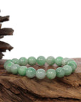 Baikalla Jewelry jade beads bracelet 6.5 inches Jadeite Jade 9 mm Round Green Beads Bracelet ( 9 mm )