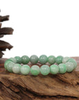 Baikalla Jewelry jade beads bracelet Jadeite Jade 9 mm Round Green Beads Bracelet ( 9 mm )