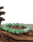 Baikalla Jewelry jade beads bracelet 6.5 inches Jadeite Jade 9 mm Round Green Beads Bracelet ( 9 mm )
