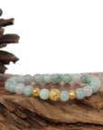 Baikalla Jewelry jade beads bracelet 24K Pure Yellow Gold Money Beads With Genuine Green Jade Round Beads Bracelet ( 7.5 mm )
