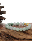 Baikalla Jewelry jade beads bracelet 24K Pure Yellow Gold Money Beads With Genuine Green Jade Round Beads Bracelet ( 7.5 mm )