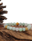 Baikalla Jewelry jade beads bracelet Genuine Jadeite Jade Round Multiple Colors Beads Bracelet ( 7.5 mm)