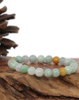 Baikalla Jewelry jade beads bracelet Genuine Jadeite Jade Round Multiple Colors Beads Bracelet ( 7.5 mm)