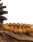 Baikalla Jewelry jade beads bracelet Jadeite Jade 9 mm Yellow Round Beads Bracelet ( 9 mm )