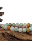 Baikalla Jewelry jade beads bracelet Genuine Jadeite Jade Round Multiple Colors Beads Bracelet ( 9 mm)