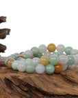 Baikalla Jewelry jade beads bracelet Genuine Jadeite Jade Round Multiple Colors Beads Bracelet ( 9 mm)