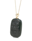 Baikalla Jewelry Gold Jade Pendant Baikalla™ 14K Yellow Gold Genuine Nephrite Dark Green Jade " Da Hei Tian " Pendant Necklace
