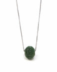 Baikalla Jewelry Jade Pendant Necklace Nephrite Green Jade Bead Pendant Necklace With Lucky Pattern