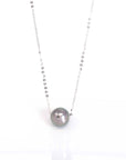 Baikalla Jewelry Gemstone Pendant Necklace 18k White Gold Tahitian AA Pearl Necklace